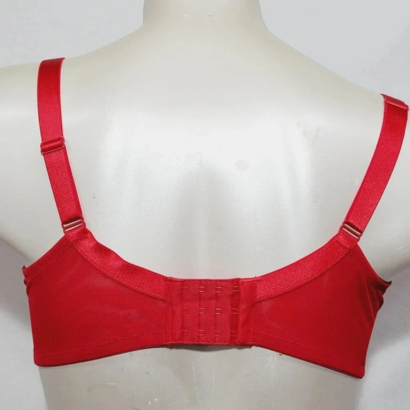 44H Paramour 115088 Lotus Embroidered Unlined Underwire Bra Tango Red NWT - Picture 5 of 8